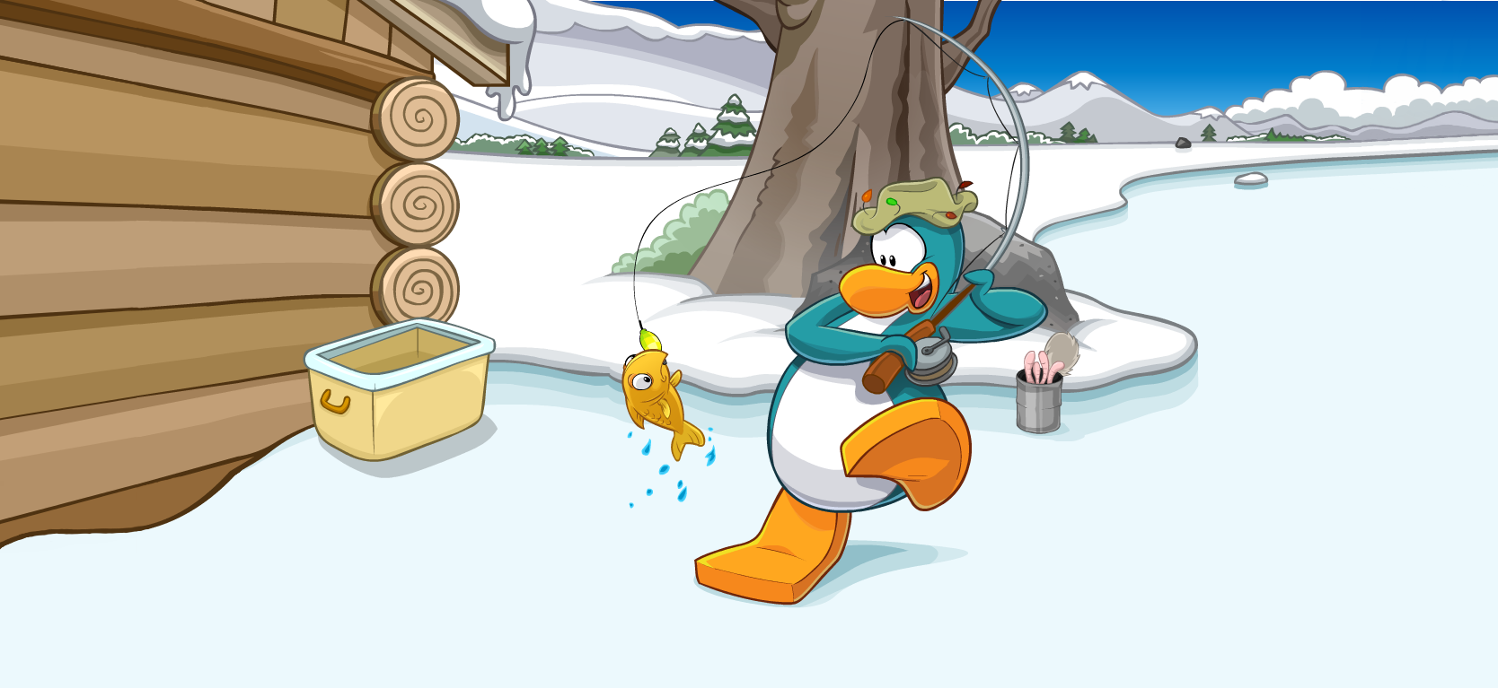 Club Penguin App / My Penguin - Ice Fishing Title Screen