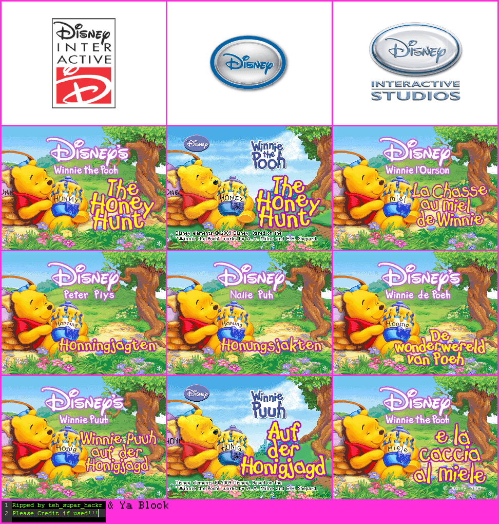 Winnie the Pooh: The Honey Hunt - Company and Title Screens