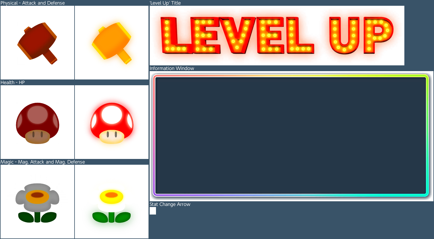 Level Up Bonus Icons and Parts