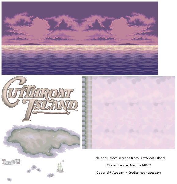 Cutthroat Island - Title and Select Screens