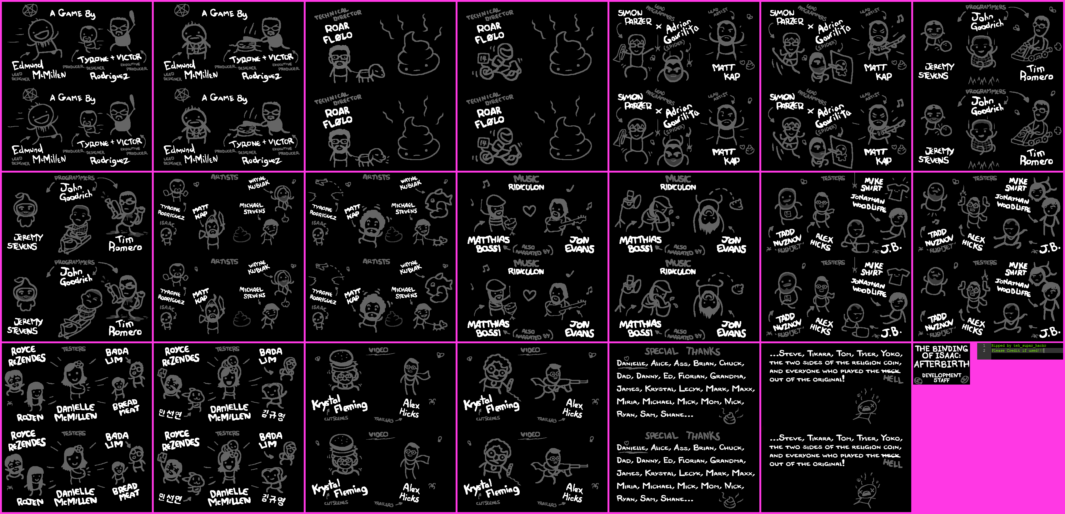 The Binding of Isaac: Rebirth - Credits (Afterbirth)