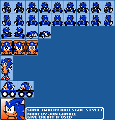 Sonic the Hedgehog Customs - Sonic (Wacky Races GBC-Style)
