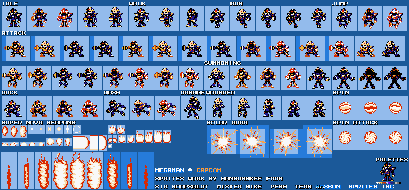 Mega Man Customs - Sunstar (Inti Creates 8-bit-Style)