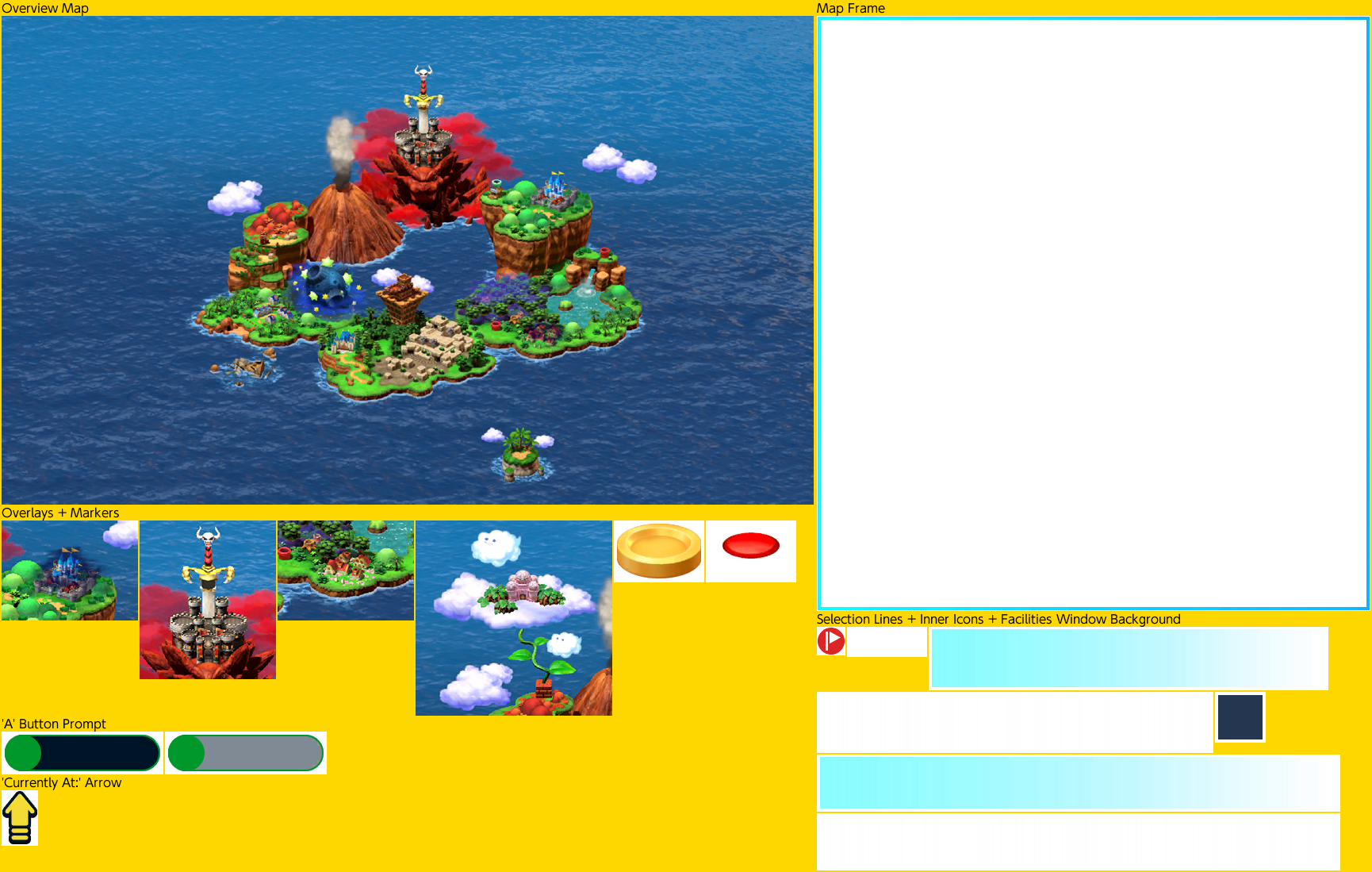 Super Mario RPG - Main Menu - Map Overview and Parts
