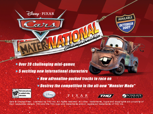 Cars: Mater-National Championship - Opening Screen (Prototype)
