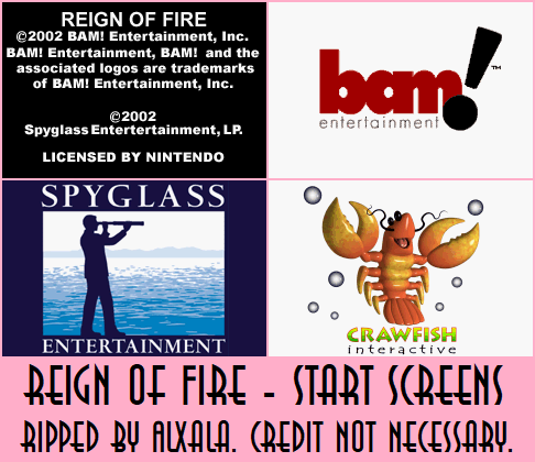 Reign of Fire - Start Screens