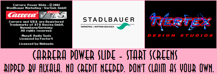 Carrera Power Slide - Start Screens