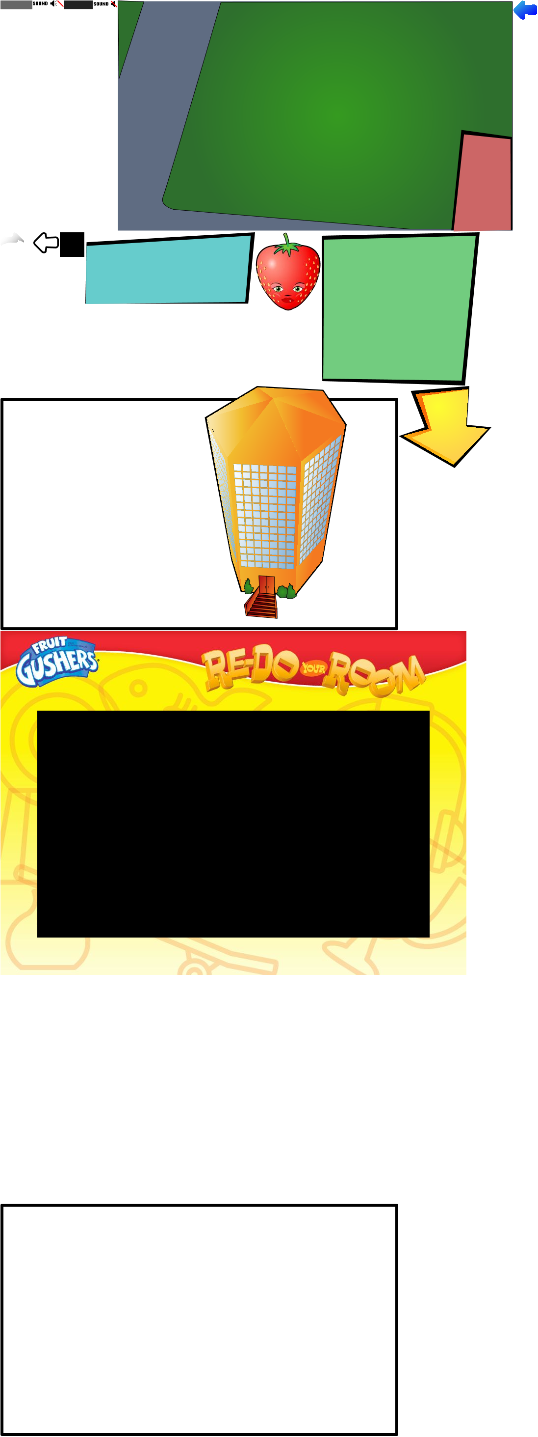 Fruit Gushers: Re-Do Your Room - Main Menu