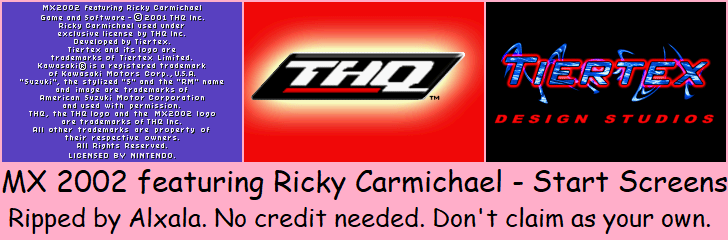 MX 2002 Featuring Ricky Carmichael - Start Screens