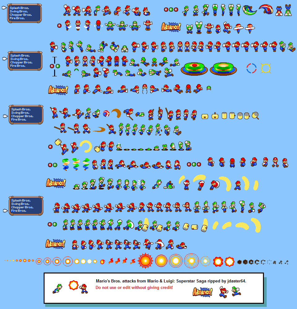 The Spriters Resource - Full Sheet View - Mario & Luigi: Superstar Saga ...
