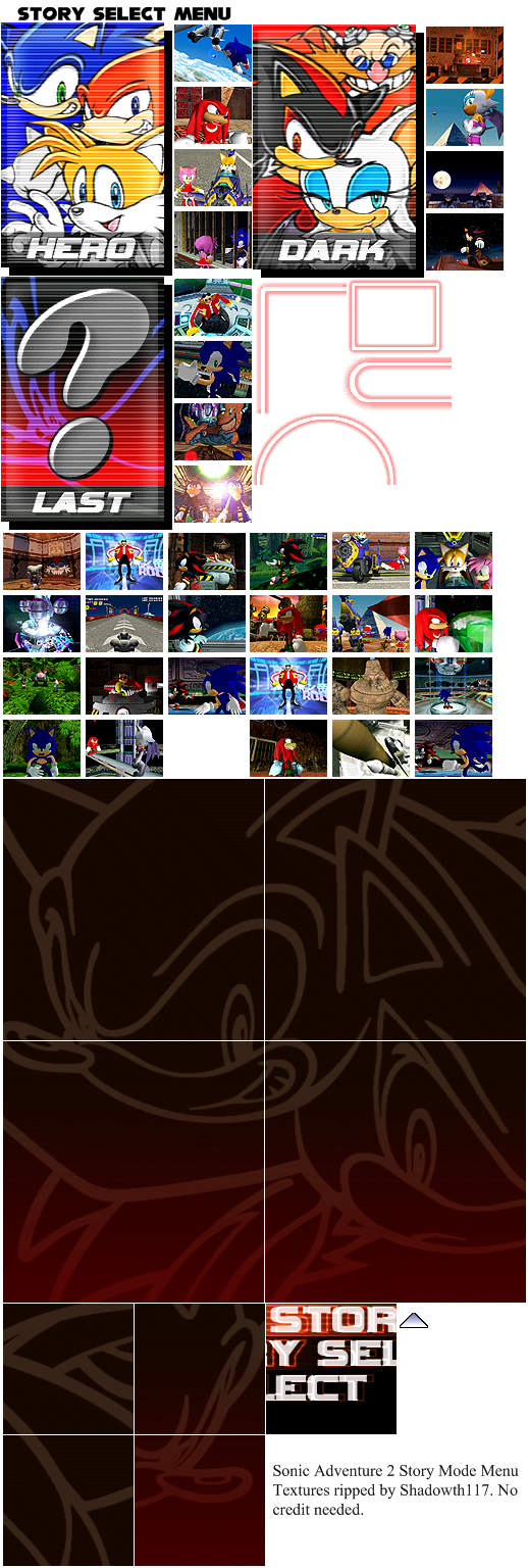 Sonic Adventure 2 - Story Select Sprites
