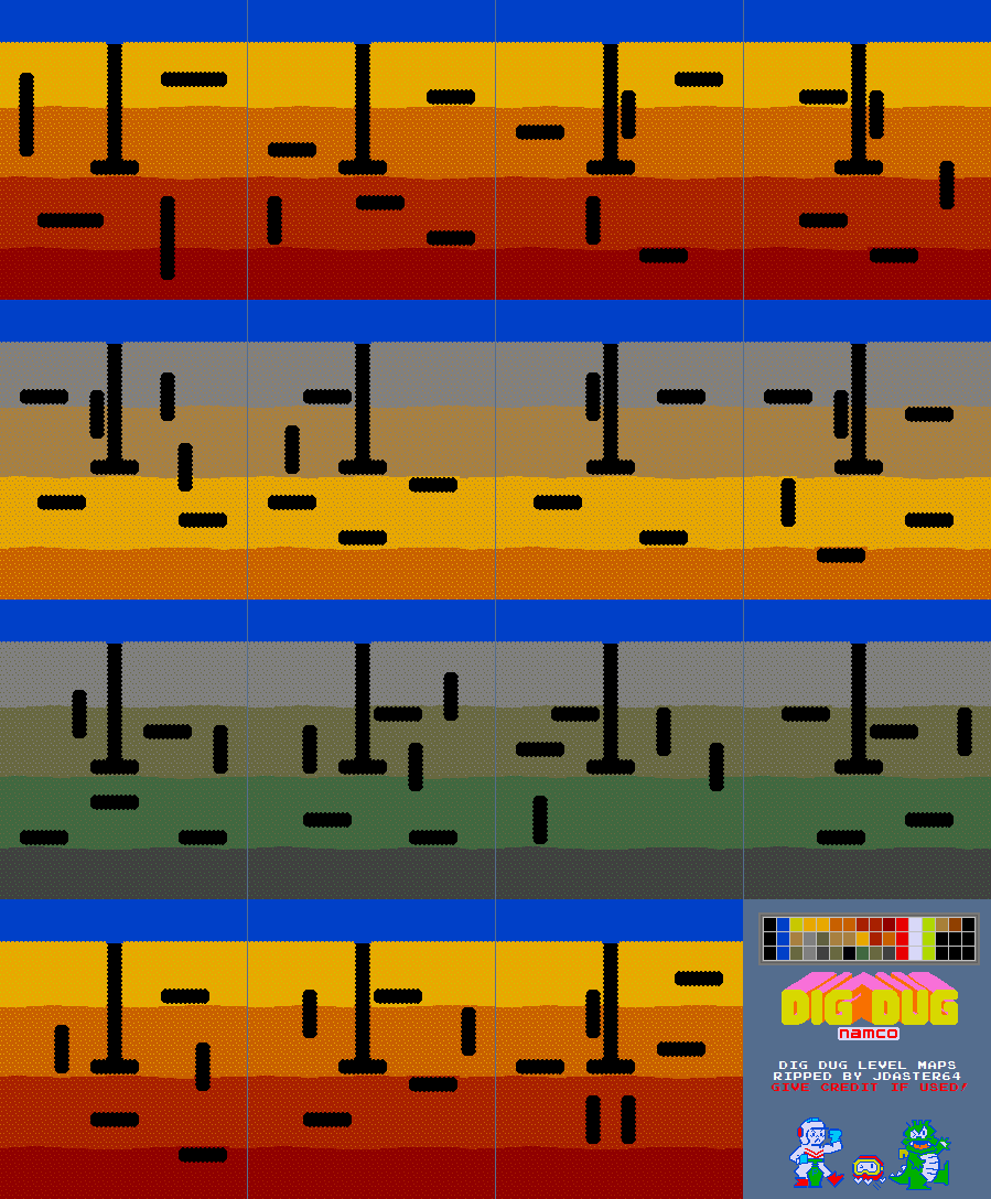 Namco Museum - Dig Dug - Levels