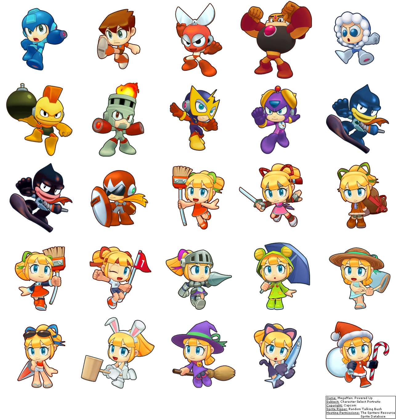 Mega Man: Powered Up! - Character Select Portraits