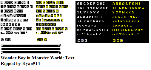 Wonder Boy in Monster World - Text