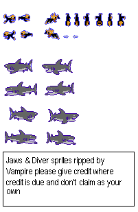 Jaws (USA) - The Shark & Diver