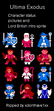 Ultima 3: Exodus - Menu Characters