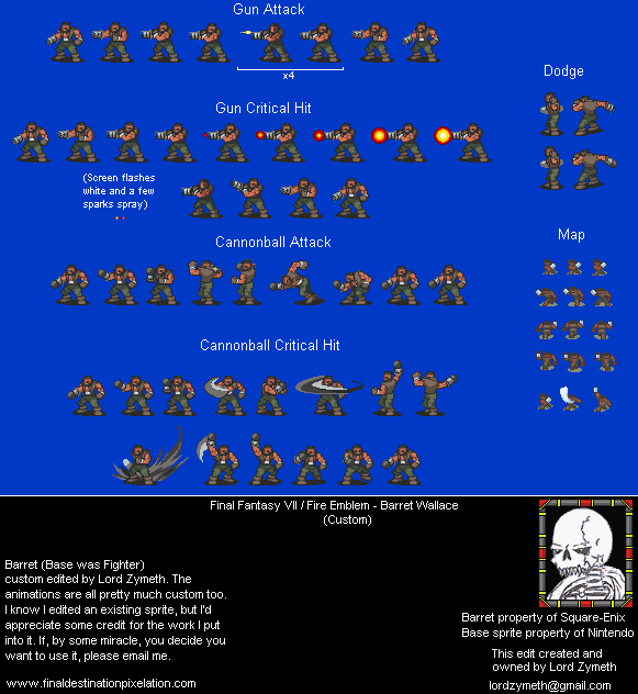 Final Fantasy 7 Customs - Barret (Fire Emblem GBA-Style)