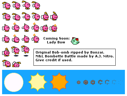 Paper Mario Customs - Bombette (Mario & Luigi: Superstar Saga-Style)