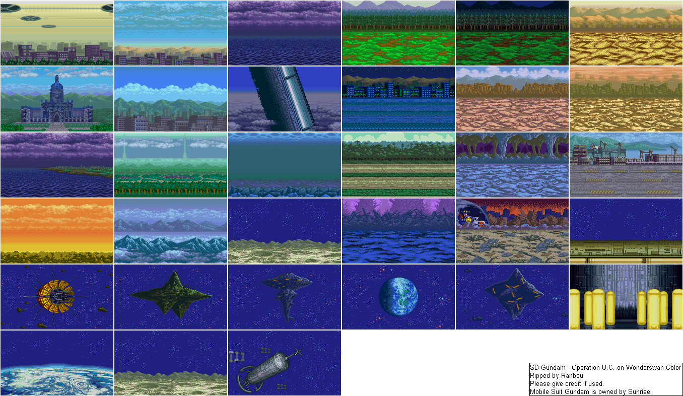 SD Gundam: Operation U.C. - Backgrounds