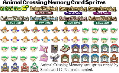 Animal Crossing - Memory Card Sprites