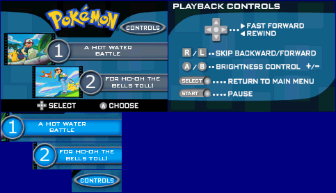 Pokémon: Volume 1 - Menus