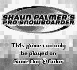 Shaun Palmer's Pro Snowboarder - Game Boy Error Message