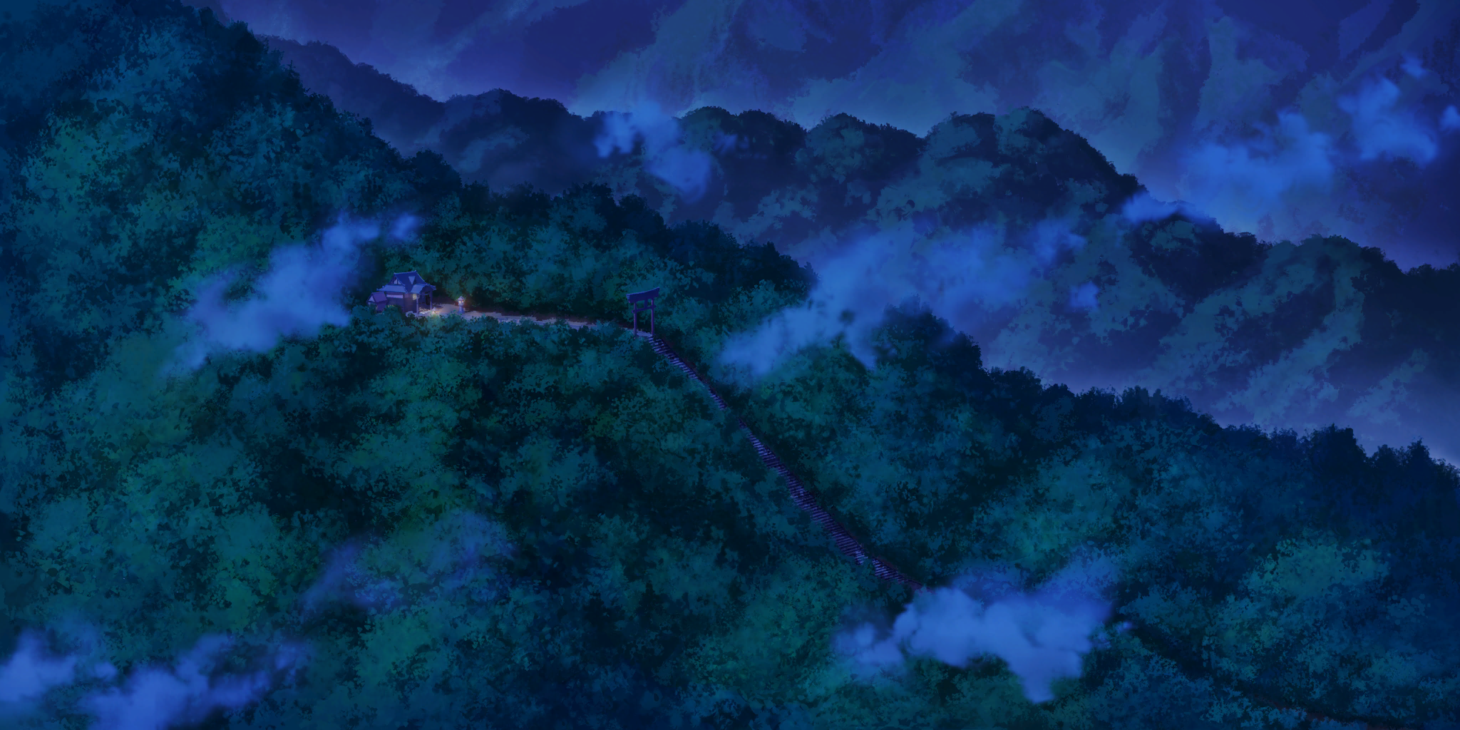 Above the Hakurei Shrine (Night, Battle)