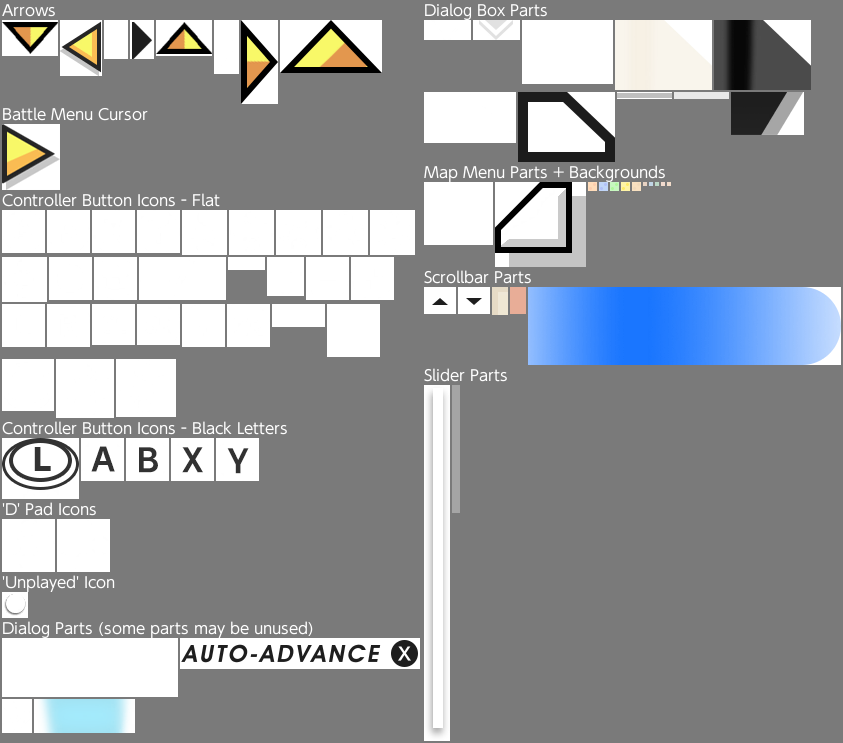 Other Window Parts + Controller Button Icons