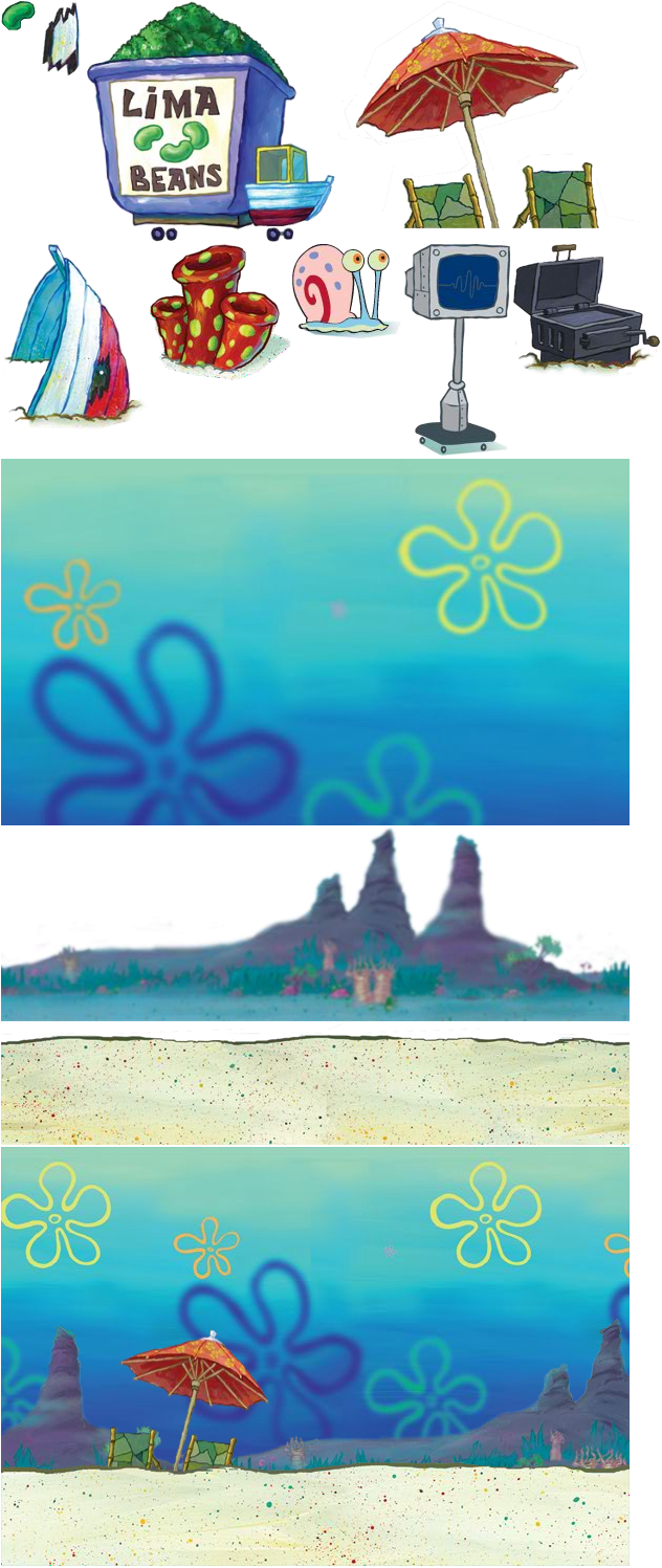 SpongeBob SquarePants: Tighty Whitey Tumble - Background & Obstacles