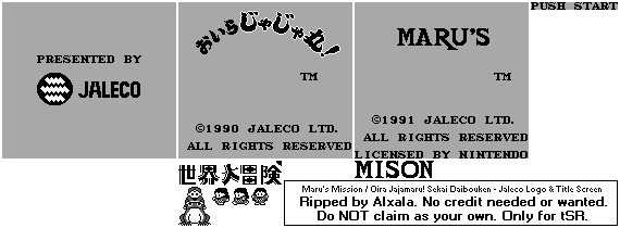 Jaleco Logo & Title Screen