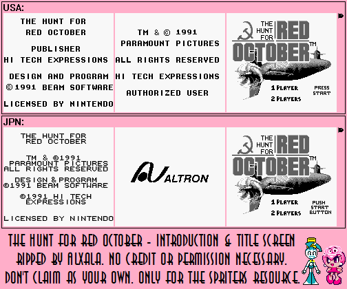 The Hunt for Red October / Red October o Oe! - Introduction & Title Screen