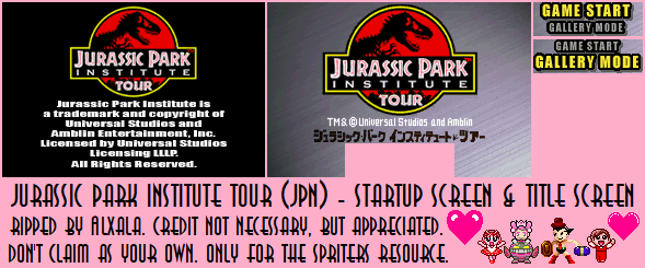 Jurassic Park Institute Tour: Dinosaur Rescue (JPN) - Start Screen & Title Screen