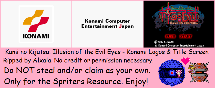 Kami no Kijutsu: Illusion of the Evil Eyes (JPN) - Konami Logos & Title Screen