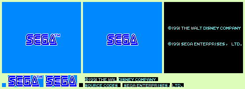 Lucky Dime Caper Starring Donald Duck - Sega Logo & Copyright Info