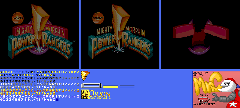 Mighty Morphin Power Rangers - Menus