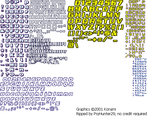 Dance Dance Revolution 5thMIX - Fonts