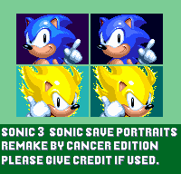 Sonic the Hedgehog Customs - Sonic 3 Save Portraits