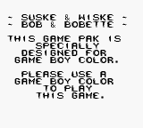 Bob et Bobette: Les Dompteurs du Temps (EUR) - Game Boy Error Message
