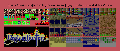 Video Game Anthology Vol.07: Dragon Buster - Text & BG Tiles