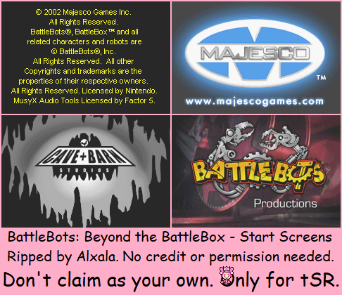 BattleBots: Beyond the BattleBox - Start Screens