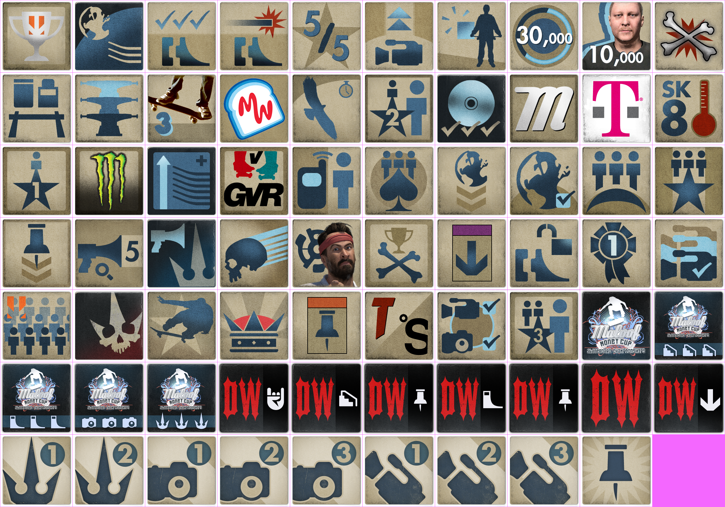 Skate 3 - Trophy Icons