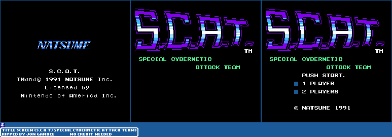 S.C.A.T.: Special Cybernetic Attack Team / Action In New York / Final Mission - Title Screen