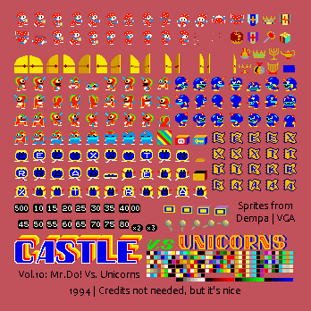 Video Game Anthology Vol.10: Mr.Do! & Mr.Do! Vs. Unicorns - General Sprites