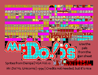 Video Game Anthology Vol.10: Mr.Do! & Mr.Do! Vs. Unicorns - Text & Tiles