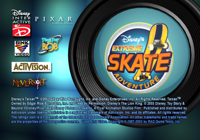Disney's Extreme Skate Adventure - Copyright Screen
