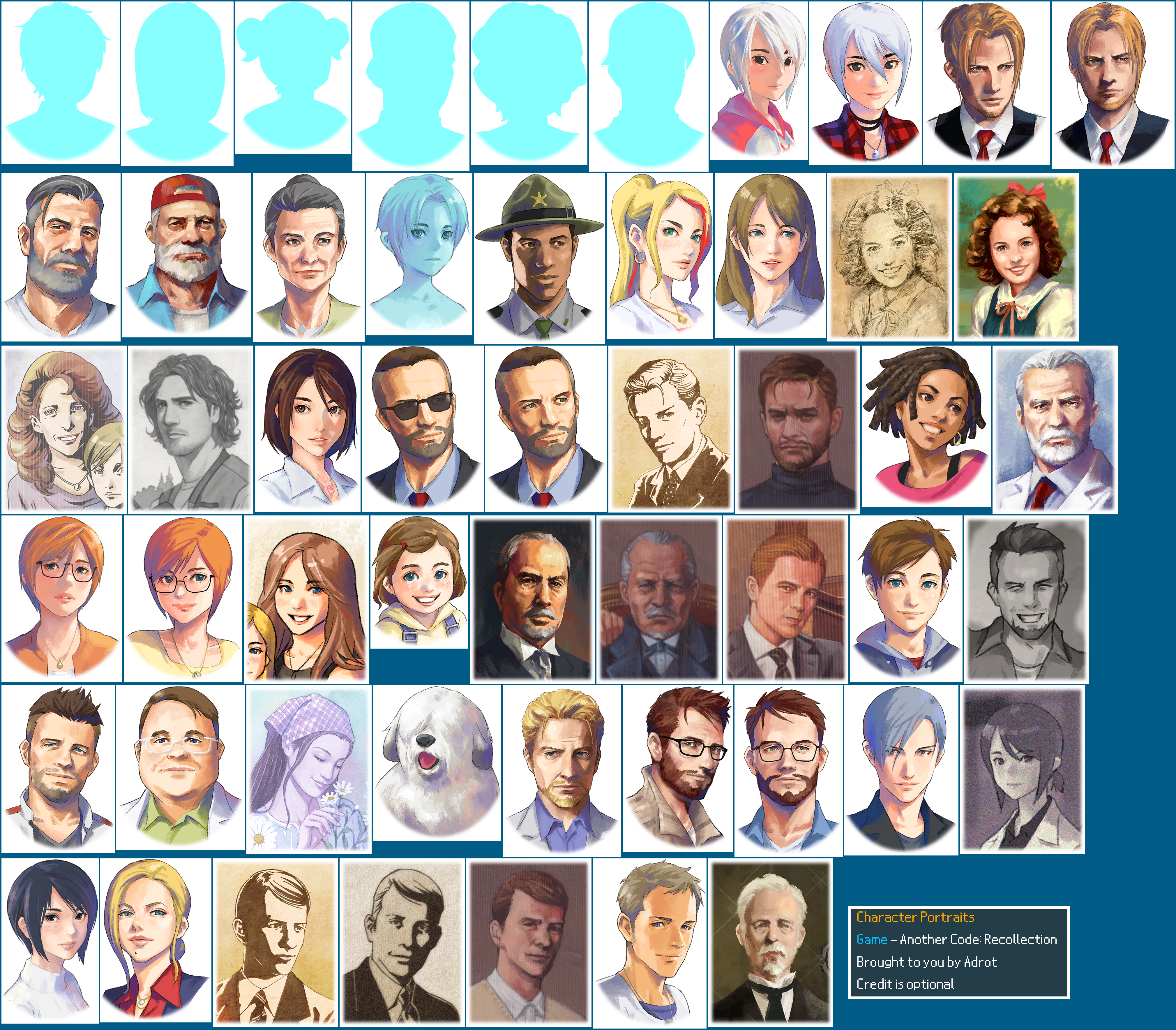 Another Code: Recollection - Character Portraits