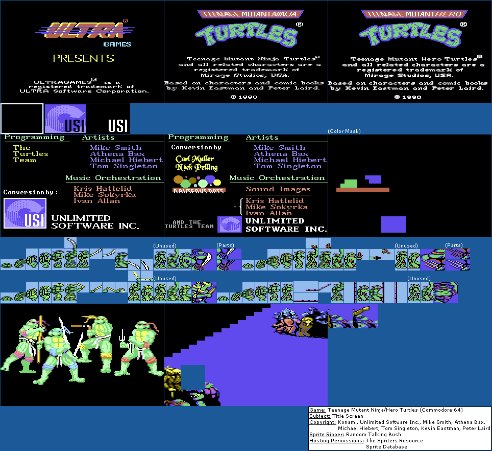 Teenage Mutant Ninja Turtles / Hero Turtles - Title Screen