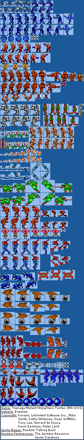 Teenage Mutant Ninja Turtles / Hero Turtles - Enemies