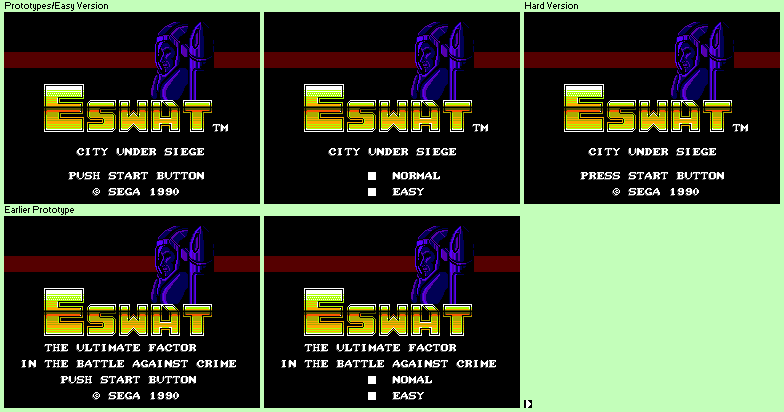 E-SWAT: City Under Siege - Title Screen