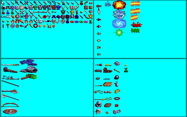 Eye of the Beholder II: The Legend of Darkmoon - Objects, Items, Equipment & Magic (Menu / Level)